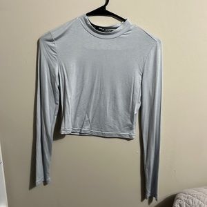 Blue Stretchy Crop Top